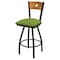 Holland Bar Stool Co 36" Swivel Counter Stool, Black Wrinkle, Med Back, Canter Green Seat X830 - alternate 1